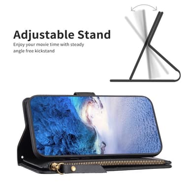 SKALO Xiaomi Redmi Note 13 Pro 5G Big Wallet 11-lokeroa Lompakkokotelo - Musta