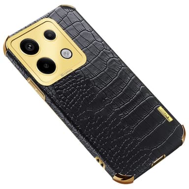 SKALO Xiaomi Redmi Note 13 Pro 5G Krokotiili Kultainen Reuna Kuori - Musta