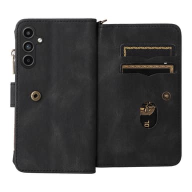 SKALO Samsung A15 4G Big Wallet 17-lokeroa Lompakkokotelo - Musta