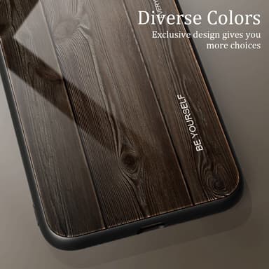 SKALO Samsung A15 5G Wood karkaistu lasi TPU-suojakuori - Punainen
