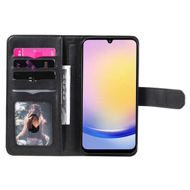 SKALO Samsung A25 5G 10-lokeroa Lompakkokotelo - Musta