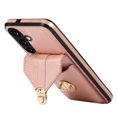 SKALO Samsung A15 5G PU-nahkainen Korttikotelo - Ruusukulta
