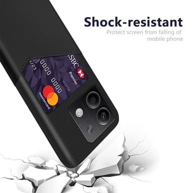 SKALO Xiaomi Redmi Note 13 5G Premium PU Nahka kortinhaltija Suojakuori - Musta
