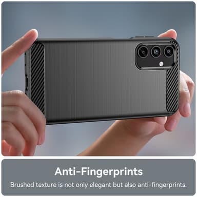 SKALO Samsung A15 5G Armor Carbon Iskunkestävä TPU suojakuori - Musta