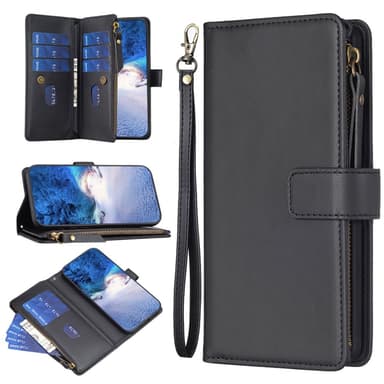 SKALO Xiaomi Redmi Note 13 Pro 5G Big Wallet 11-lokeroa Lompakkokotelo - Musta