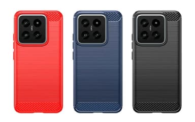 SKALO Xiaomi 14 5G Armor Carbon Iskunkestävä TPU suojakuori - Sininen