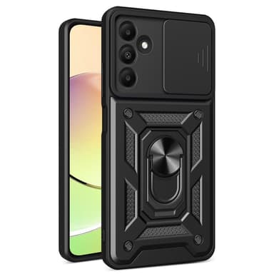 SKALO Samsung A15 4G Armor hybridi metallirengas kameran liukusäädin - Musta
