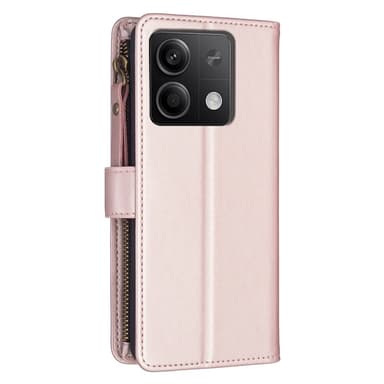 SKALO Xiaomi Redmi Note 13 4G Big Wallet 11-lokeroa Lompakkokotelo - Ruusukulta