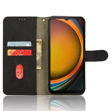 SKALO Samsung Xcover 7 Matt PU Nahka lompakkokotelo - Musta