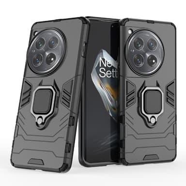 SKALO OnePlus 12 5G Armor Hybridi metallirengas kuori - Musta