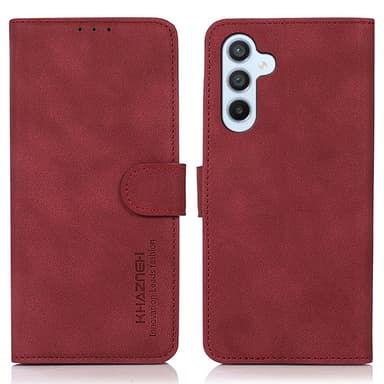 SKALO Samsung A25 5G KHAZNEH Lompakkokotelo PU-nahasta - Punainen