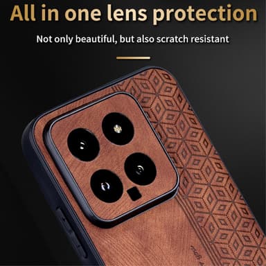SKALO Xiaomi 14 5G AZNS PU-nahka suojakuori - Musta