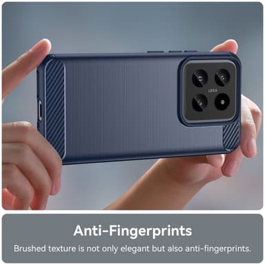 SKALO Xiaomi 14 5G Armor Carbon Iskunkestävä TPU suojakuori - Sininen