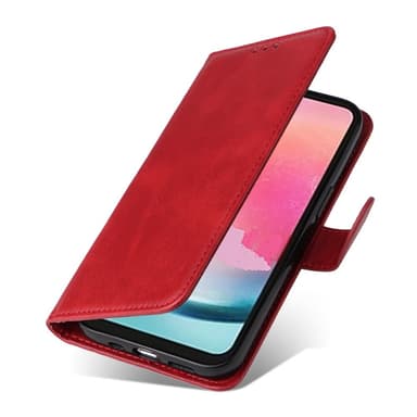 SKALO Samsung A25 5G PU-nahkainen Lompakkokotelo - Punainen