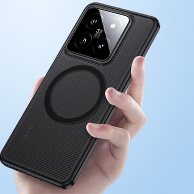 SKALO Xiaomi 14 5G Twill Magnetic Ring Kuori - Valkoinen