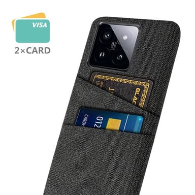 SKALO Xiaomi 14 5G Kortinhaltija kuori kankaasta - Musta
