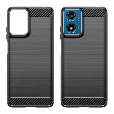 SKALO Motorola Moto G04 Armor Carbon Iskunkestävä TPU suojakuori - Musta