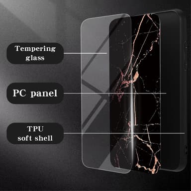 SKALO Xiaomi Redmi Note 13 5G Marmori karkaistu lasi TPU-suojakuori - #4