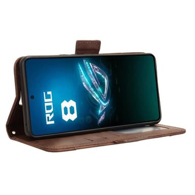 SKALO Asus ROG Phone 8 Pro 5G 6-lokeroa Lompakkokotelo - Ruskea