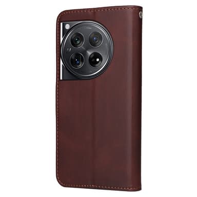 SKALO OnePlus 12 5G PU-nahkainen Lompakkokotelo - Ruskea
