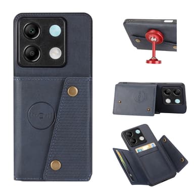 SKALO Xiaomi Redmi Note 13 Pro 5G PU-nahkainen Suojakuori Lompakolla - Sininen
