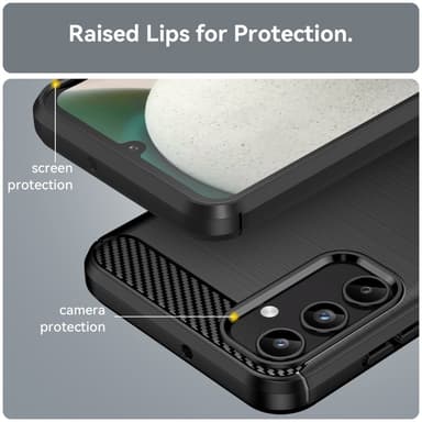 SKALO Samsung A15 5G Armor Carbon Iskunkestävä TPU suojakuori - Musta