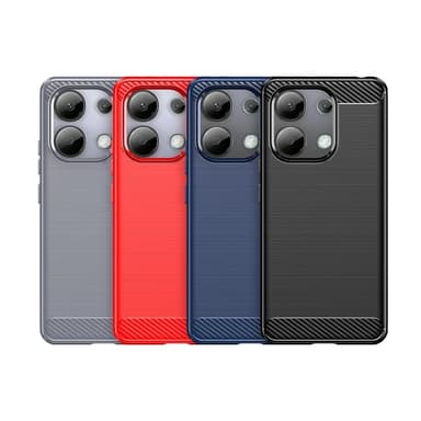 SKALO Xiaomi Redmi Note 13 5G Armor Carbon Iskunkestävä TPU suojakuori - Musta