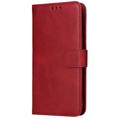 SKALO OnePlus 12R 5G PU-nahkainen Lompakkokotelo - Punainen