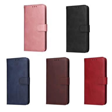 SKALO OnePlus 12R 5G PU-nahkainen Lompakkokotelo - Punainen