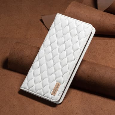 SKALO Samsung A15 4G BINFEN COLOR Iso Tikattu Lompakkokotelo - Valkoinen