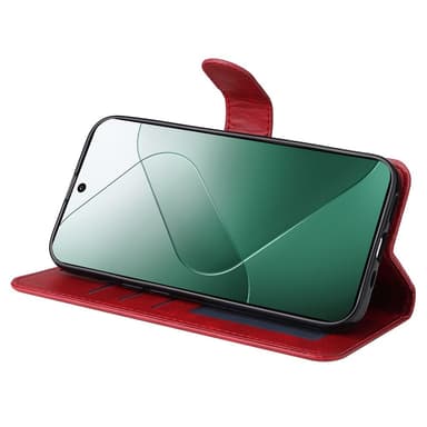 SKALO Xiaomi 14 5G PU-nahkainen Lompakkokotelo - Punainen