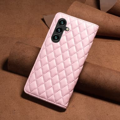 SKALO Samsung A15 4G BINFEN COLOR Iso Tikattu Lompakkokotelo - Pinkki