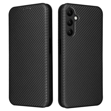 SKALO Samsung A25 5G Carbon Fiber Lompakkokotelo - Musta