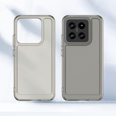 SKALO Xiaomi 14 5G Läpinäkyvä TPU Metal Buttons Suojakuori - Harmaa