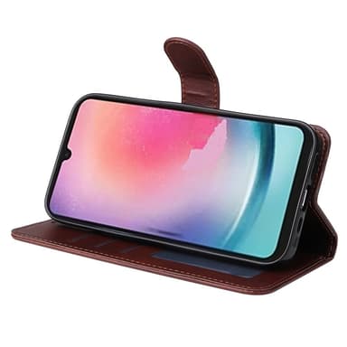 SKALO Samsung A25 5G PU-nahkainen Lompakkokotelo - Ruskea