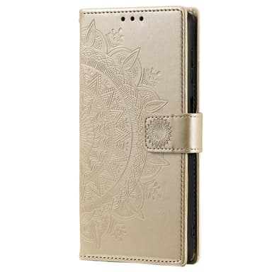 SKALO Samsung A15 4G Mandala lompakkokotelo - Kulta