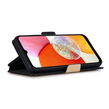 SKALO Samsung A25 5G MUXMA Saffiano PU-nahka Lompakkokotelo - Kulta