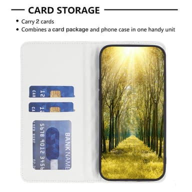 SKALO Samsung A15 4G BINFEN COLOR Iso Tikattu Lompakkokotelo - Valkoinen