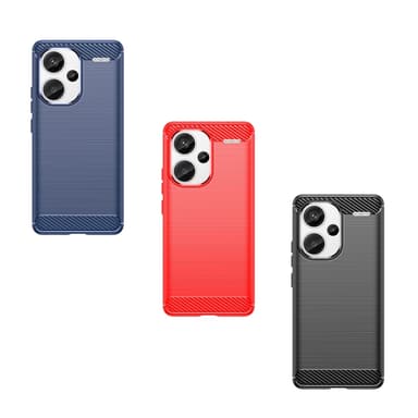SKALO Xiaomi Redmi Note 13 Pro+ Armor Carbon Iskunkestävä TPU suojakuori - Sininen