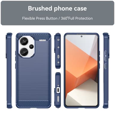 SKALO Xiaomi Redmi Note 13 Pro+ Armor Carbon Iskunkestävä TPU suojakuori - Sininen