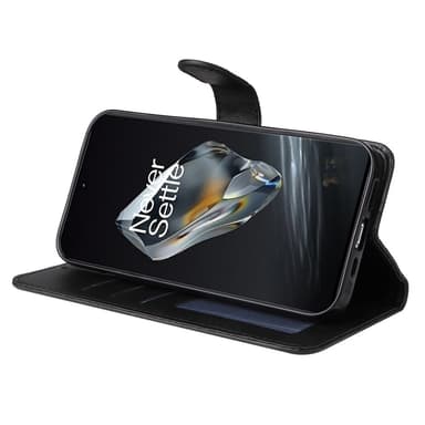 SKALO OnePlus 12 5G PU-nahkainen Lompakkokotelo - Musta