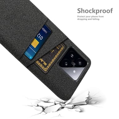 SKALO Xiaomi 14 5G Kortinhaltija kuori kankaasta - Musta