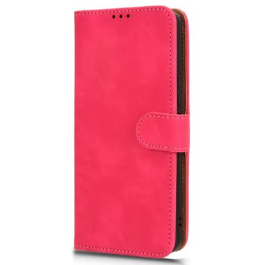 SKALO Asus ROG Phone 8 5G Matt PU Nahka lompakkokotelo - Cerise