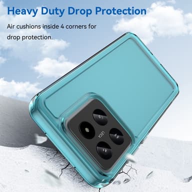 SKALO Xiaomi 14 5G Läpinäkyvä TPU Metal Buttons Suojakuori - Turkoosi