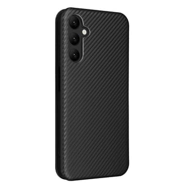 SKALO Samsung A25 5G Carbon Fiber Lompakkokotelo - Musta