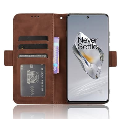 SKALO OnePlus 12 5G 6-lokeroa Lompakkokotelo - Ruskea