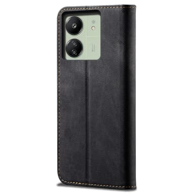 SKALO Xiaomi Redmi 13C 4G Jeans Lompakkokotelo - Musta