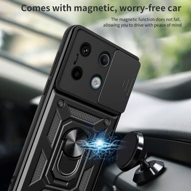 SKALO Xiaomi Redmi Note 13 Pro 5G Armor hybridi metallirengas kameran liukusäädin - Musta