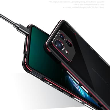 SKALO Asus ROG Phone 8 Pro 5G Premium metallikotelo/kehys jossa on kamerasuojaus - Musta