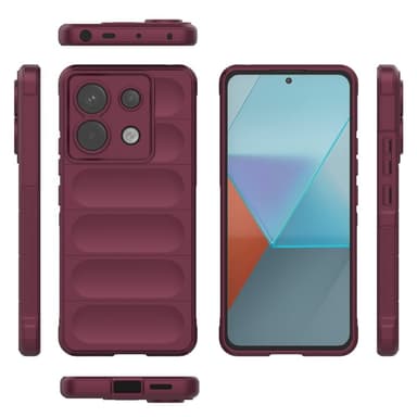 SKALO Xiaomi Redmi Note 13 Pro 5G Puffer Bumper TPU-suojakuori - Viininpunainen